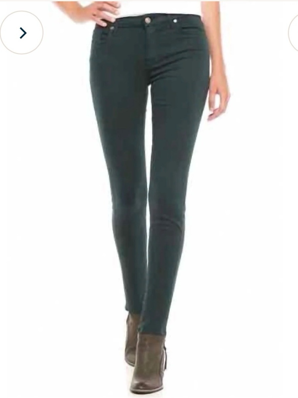 7 For All Mankind Women’s Super Soft Stretch Skinny Jean Dark Green Size 31
